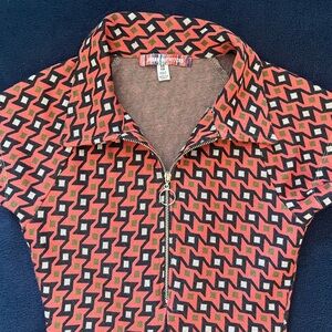 Urban Outfitters Arlo Geometric Patterned Zip-Up Collared Dress